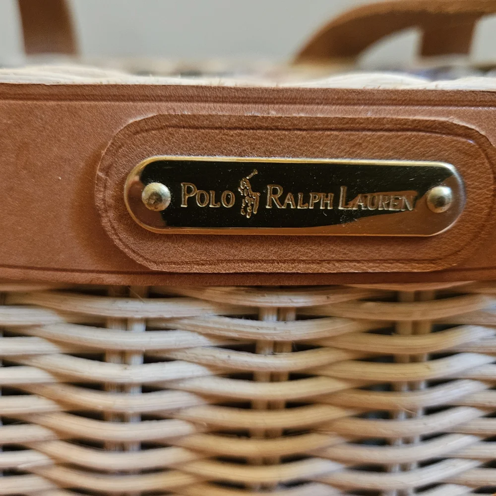 Polo by Ralph Lauren Tan Wicker Shoulder Bag/Tote - Picture 3 of 7